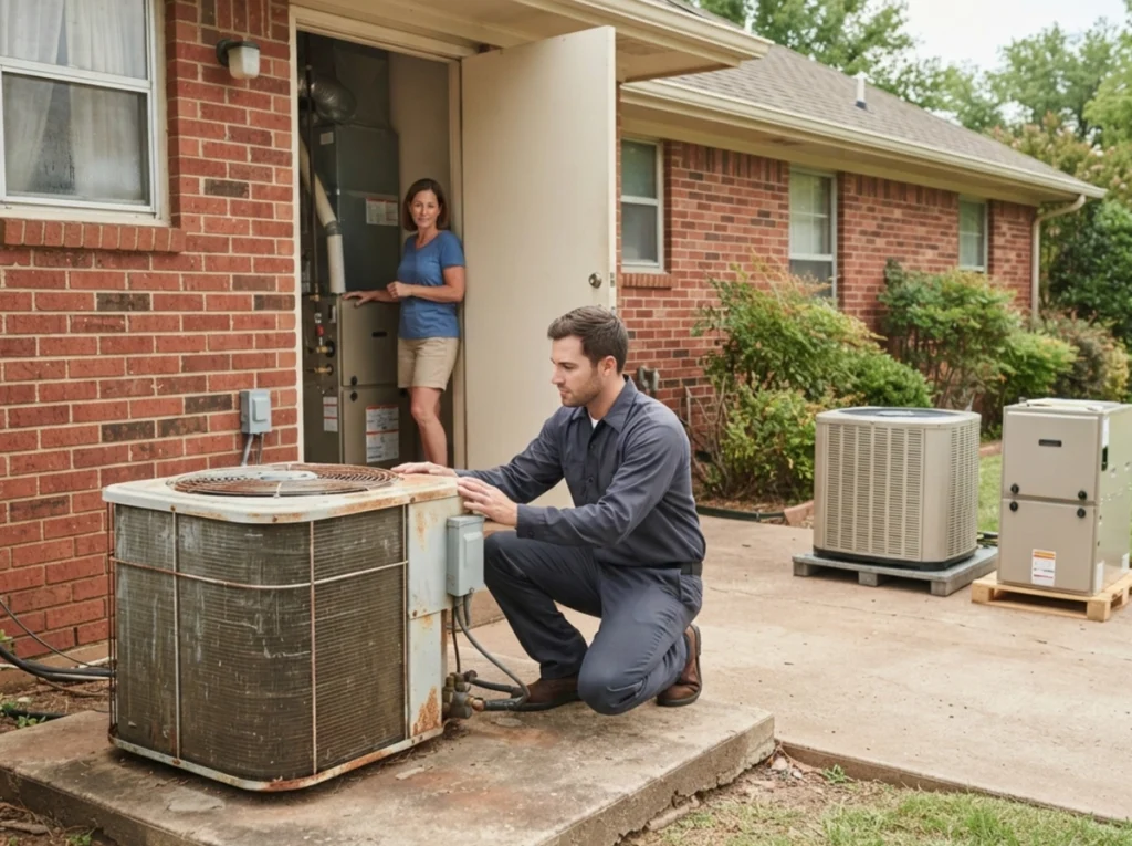 Planned AC replacement before summer breakdown in Sapulpa